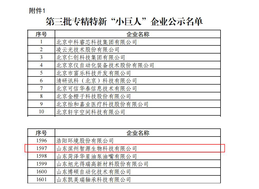 奮斗十一載，“巨人”初長成 ——山東濱州智源生物喜獲國家級專精特新“小巨人”殊榮(圖2)